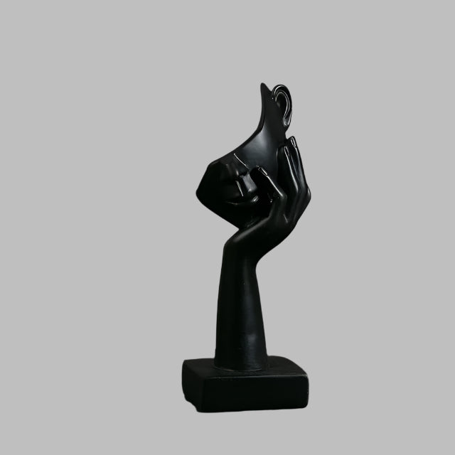 Nordique Face Sculpture – Resin Abstract Art Statue