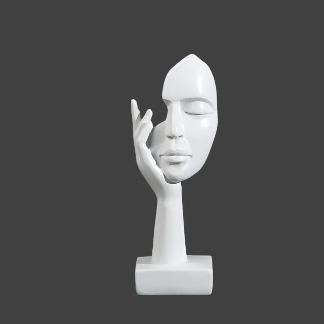 Nordique Face Sculpture – Resin Abstract Art Statue