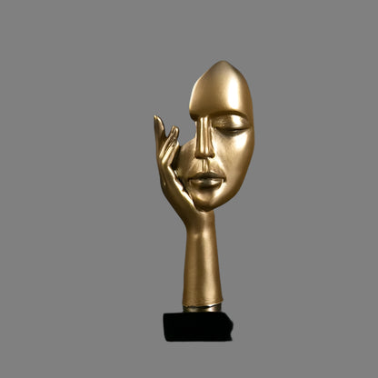 Nordique Face Sculpture – Resin Abstract Art Statue