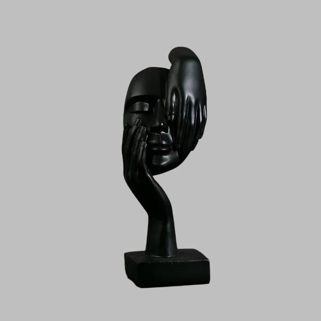 Nordique Face Sculpture – Resin Abstract Art Statue