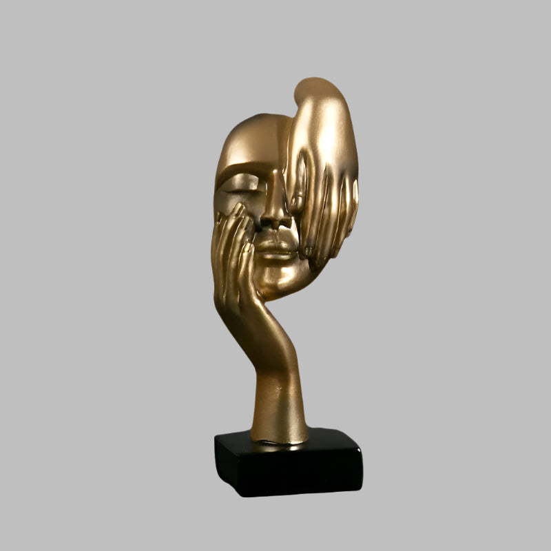 Nordique Face Sculpture – Resin Abstract Art Statue