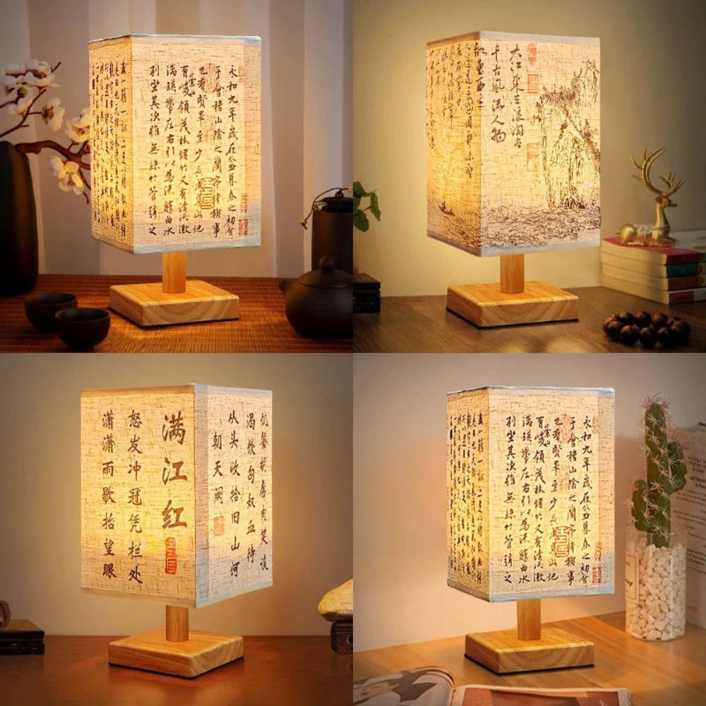 ZenLight LED Table Lamp - USB-Powered Fabric Bedside Light