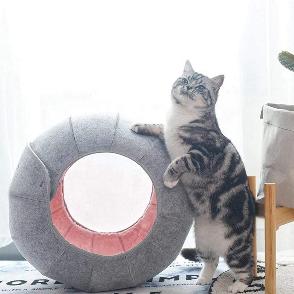 PurrHaven - Foldable Cat Cave & Tunnel Bed