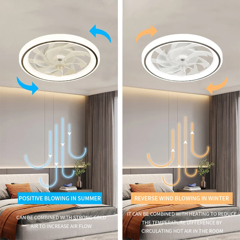 AirLyft Smart Ceiling Fan - Retractable Silent Fan with LED Light