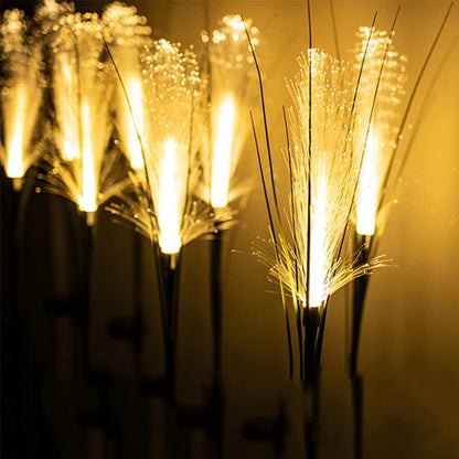 Bunchgrass Led Solar Bulrush Landscape Lights - Fiber Reed Outdoor Path Lighting ...