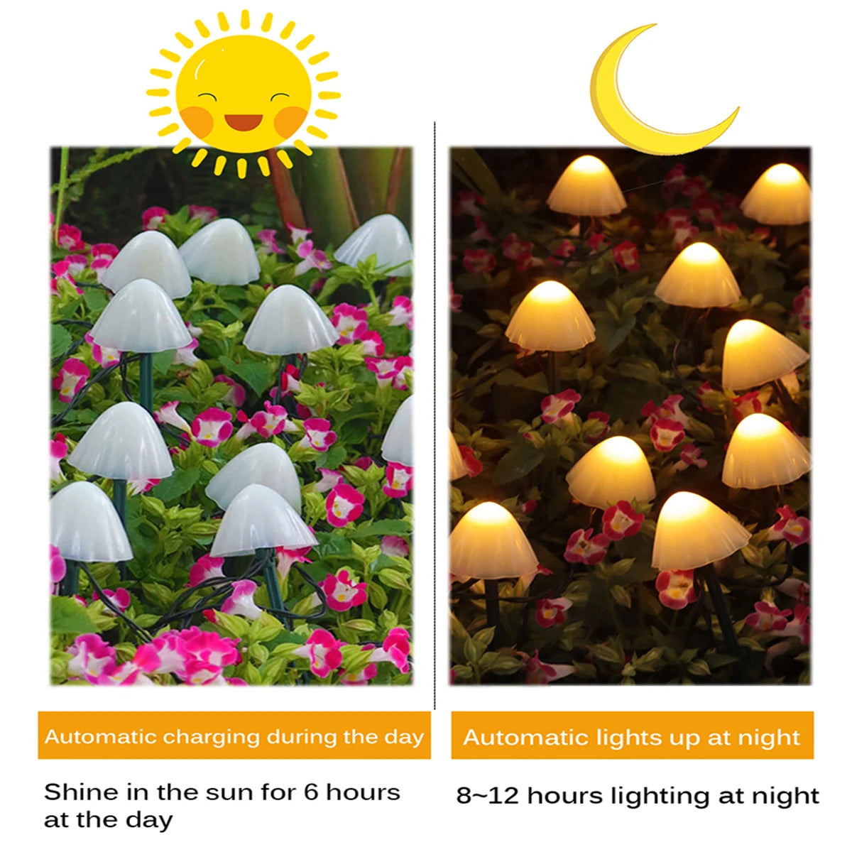 GlowMush - Solar Mushroom String Lights for Outdoor Decor