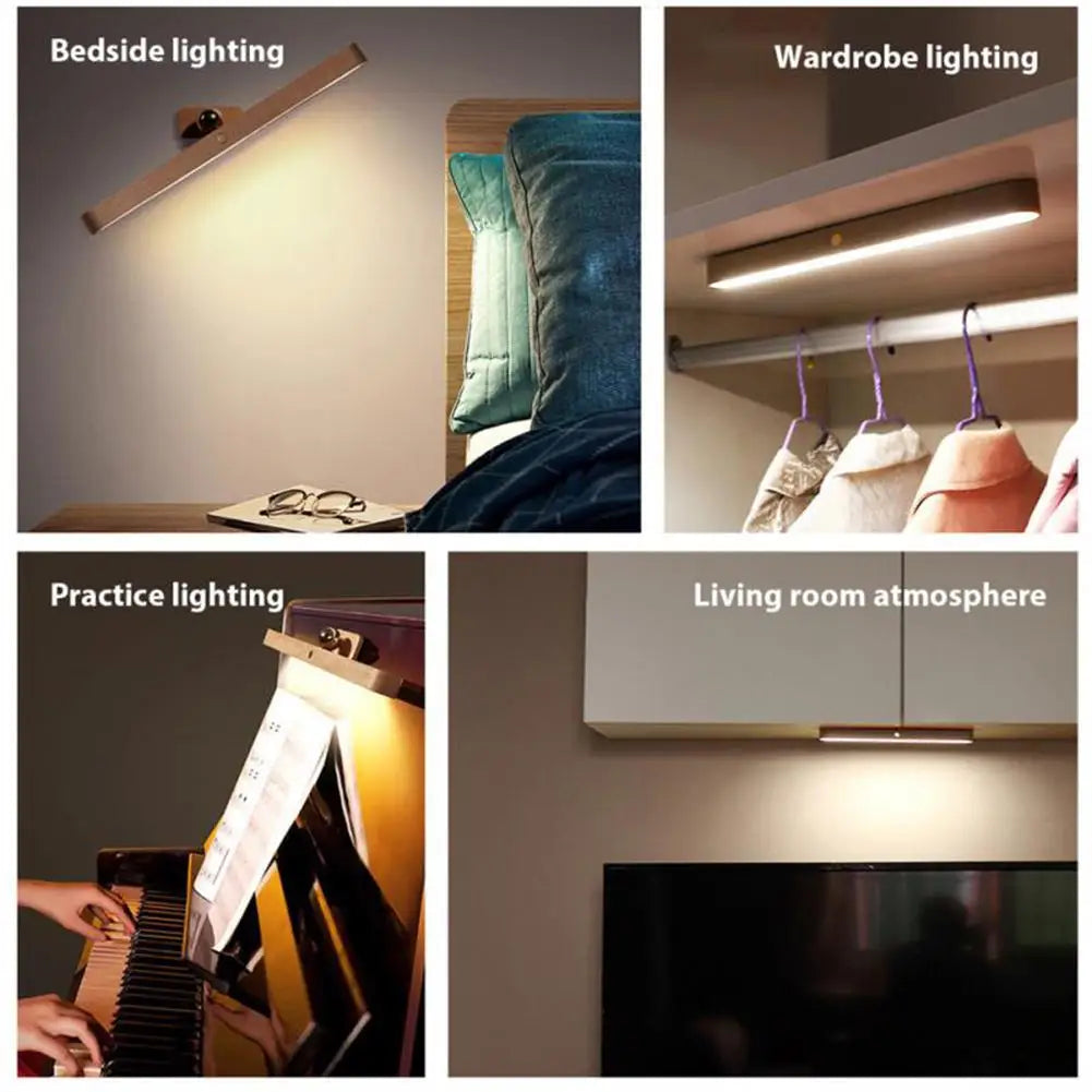 LumoGlow - Wooden LED Rechargeable Wall Lamp