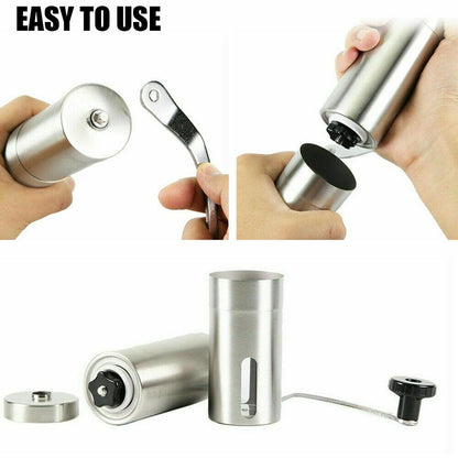 Portable Coffee Grinder Stainless Steel with Ceramic Burr Bean Mill