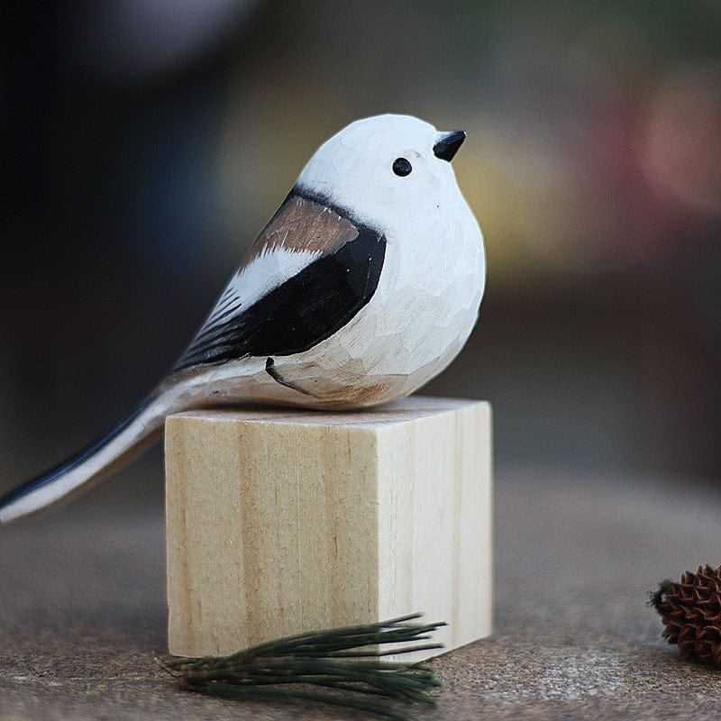 Cardinal Flycatcher Handmade Animal Wood Carving Ornament