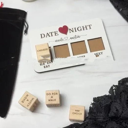 Wooden Date Night Dice Modern Minimalist