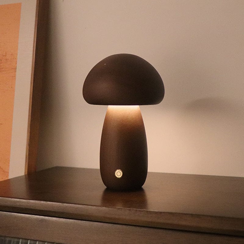 INS Wooden Cute Mushroom LED Night Light With Touch Switch  Bedside Table Lamp For Bedroom Childrens Room Sleeping Night Lamps Home Decor