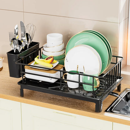 KitoDry - Compact Dish Draining Rack with Cutlery Holder