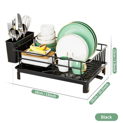 KitoDry - Compact Dish Draining Rack with Cutlery Holder