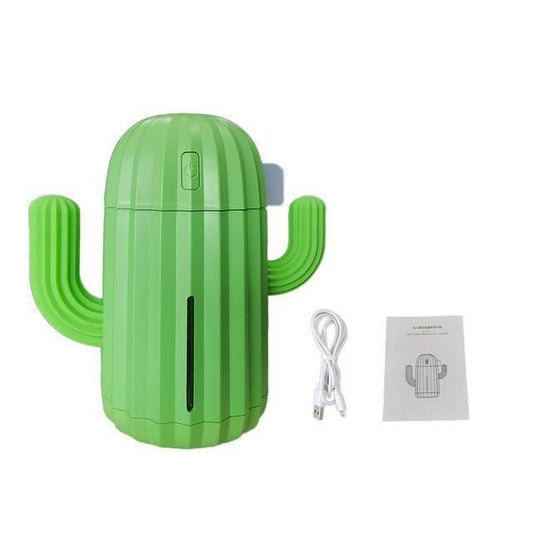 Mini Cactus USB Humidifier, 340ml Cool Mist Humidifier for Bedroom, Portable Air Humidifier with Charming Design
