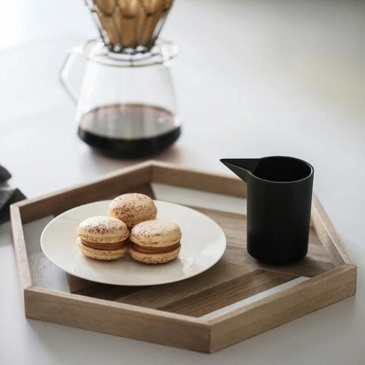 Modern Hexagon Wooden Serving Tray for Home Decor, Stylish Platter Tray, Premium Wood, Versatile Use