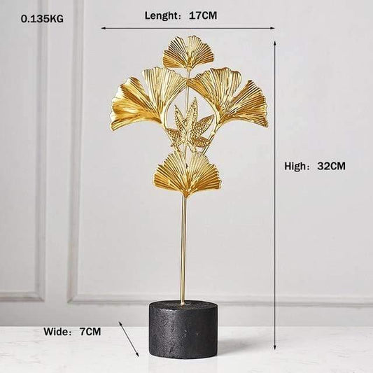 Foliage Decor Statue Figurines for Contemporary Home Decor and Elegant Room Accents