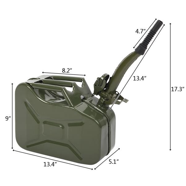 10L 0.8mm American Oil Barrel Army Green With Inverted Oil Pipe