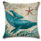 Marine Life Pillow Cover - Whale / 18”x18” or 45cm x 45cm - Cushion Covers - HomeRelaxOfficial