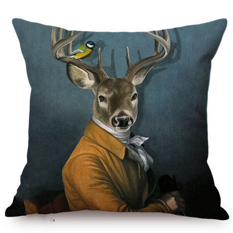 Noble Animals Cushion Cover - Colonel / 18”x18” or 45cm x 45cm - Cushion Covers - HomeRelaxOfficial