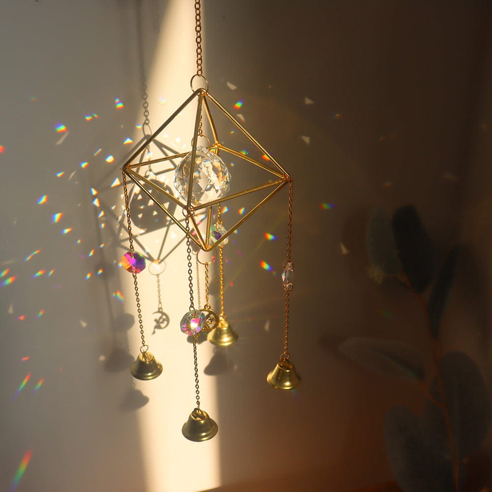 Crystals Big Wind Chime Prism Sun Light Catcher - A - Garden Decor - HomeRelaxOfficial