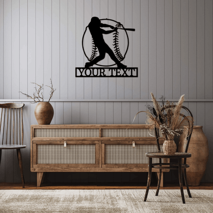 Home Run Monogram - Metal Sign