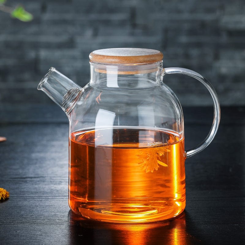 Glass Teapot - Bamboo / 1800ml - Teapot - HomeRelaxOfficial