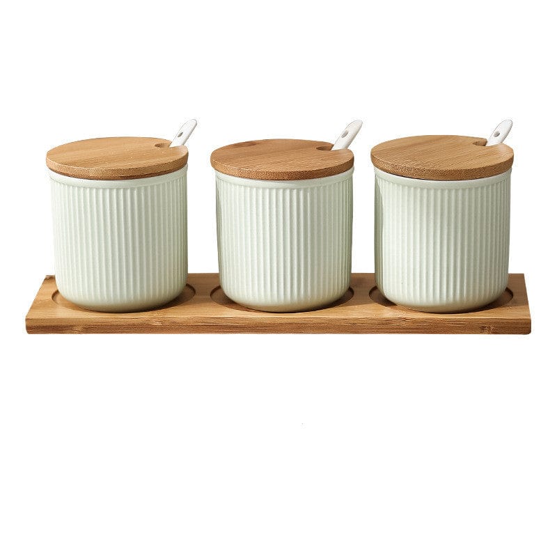 Nordic Ceramic Seasoning Jar Set For Spices - Green / 3 Jars - Kitchen - HomeRelaxOfficial