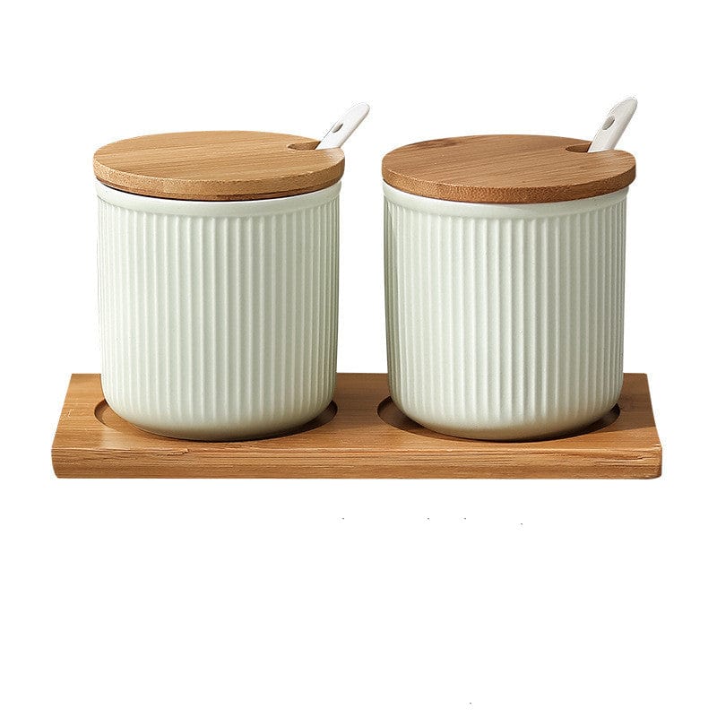 Nordic Ceramic Seasoning Jar Set For Spices - Green / 2 Jars - Kitchen - HomeRelaxOfficial
