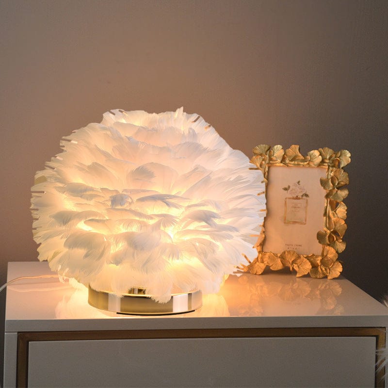 Nordic Feather Lamp - White / Touch switch - Lamp - HomeRelaxOfficial