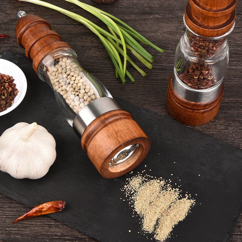 Salt And Pepper Grinder, Wooden Salt And Pepper Mill - Refillable