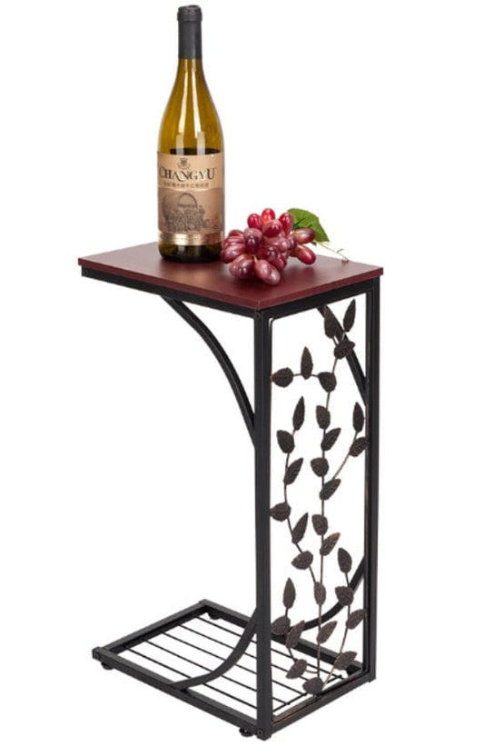 54*30.5*21CM Leaf Pattern Iron Side Table Coffee Table Brown - Default Title - HomeRelaxOfficial