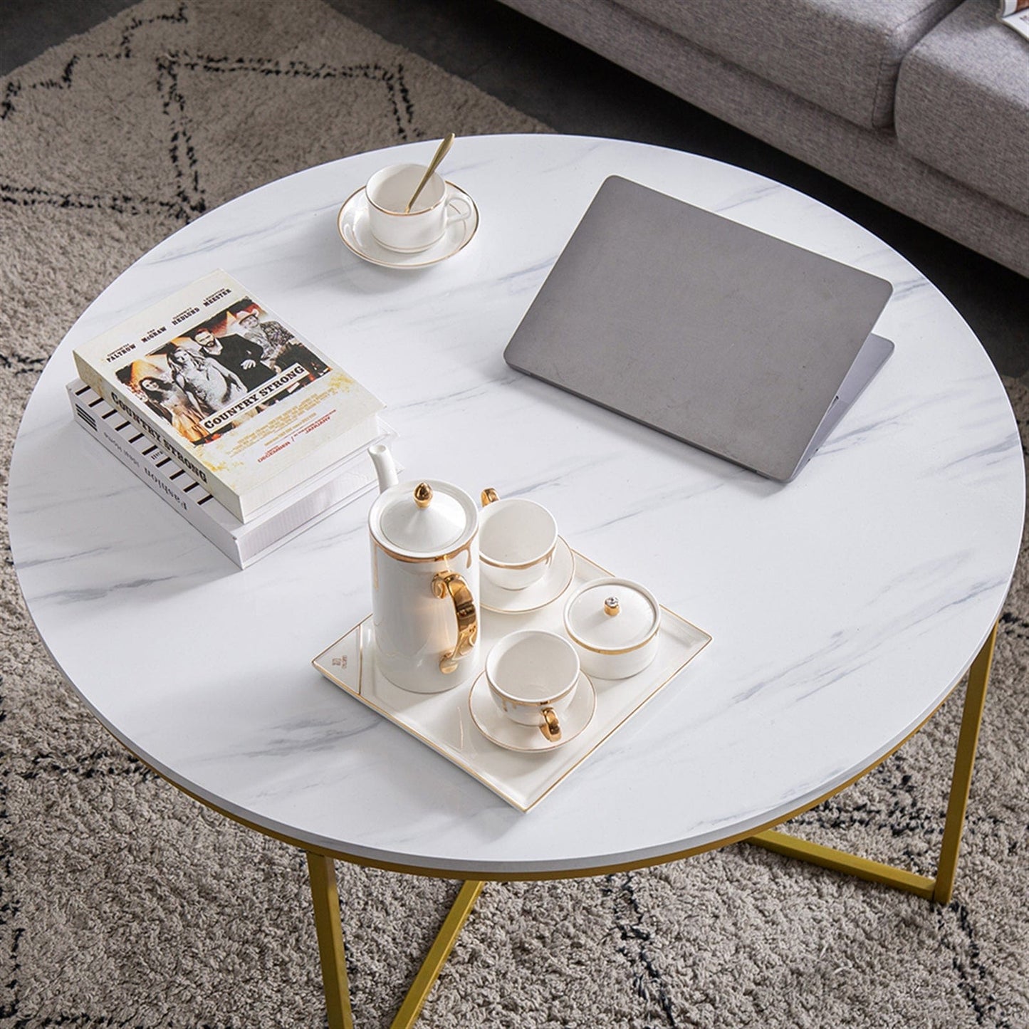 Round Coffee Table - White - HomeRelaxOfficial