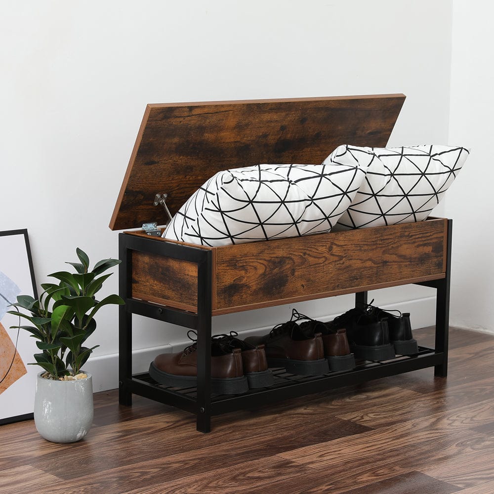 Industrial Entryway Storage Bench - HomeRelaxOfficial
