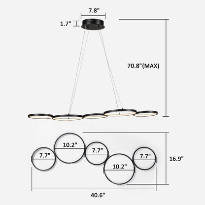 【 Circular】 Home LED line light with 40.9x16.9inch, monochromatic temperature - HomeRelaxOfficial