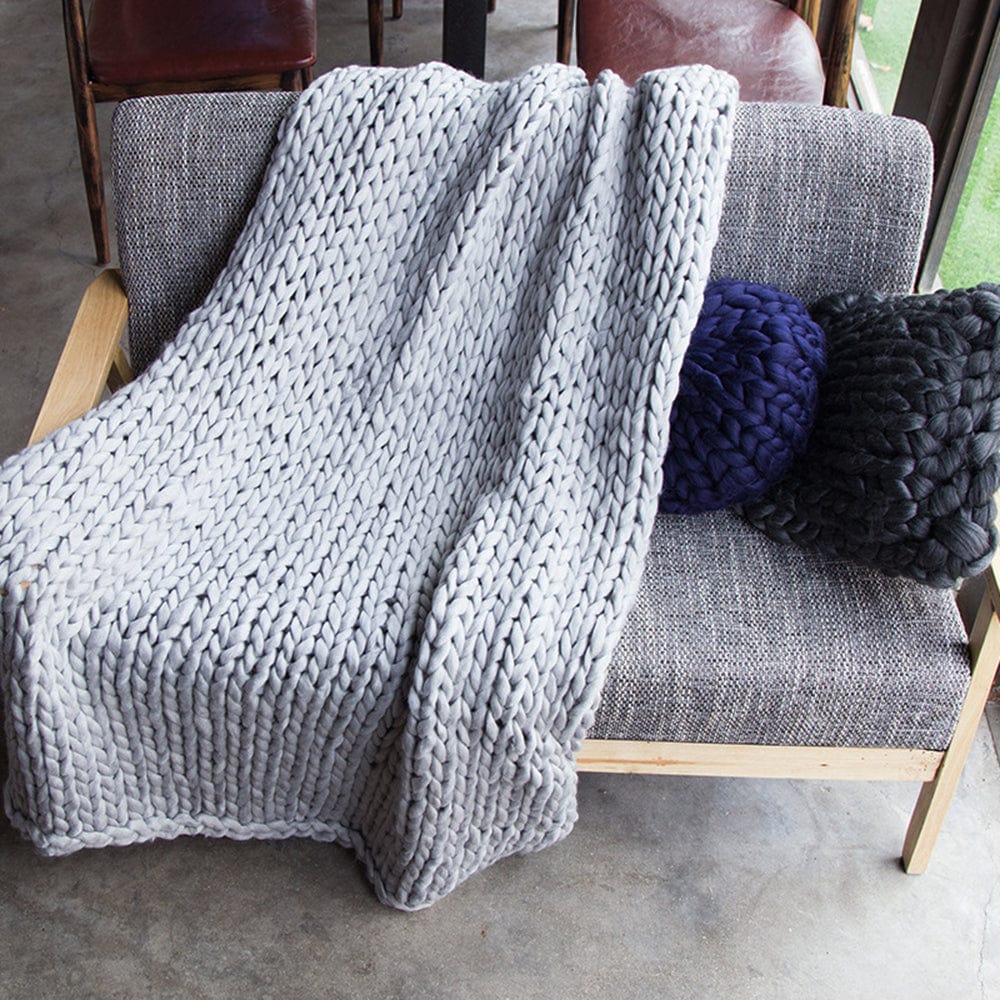 Handmade Chunky Knit Blanket - HomeRelaxOfficial