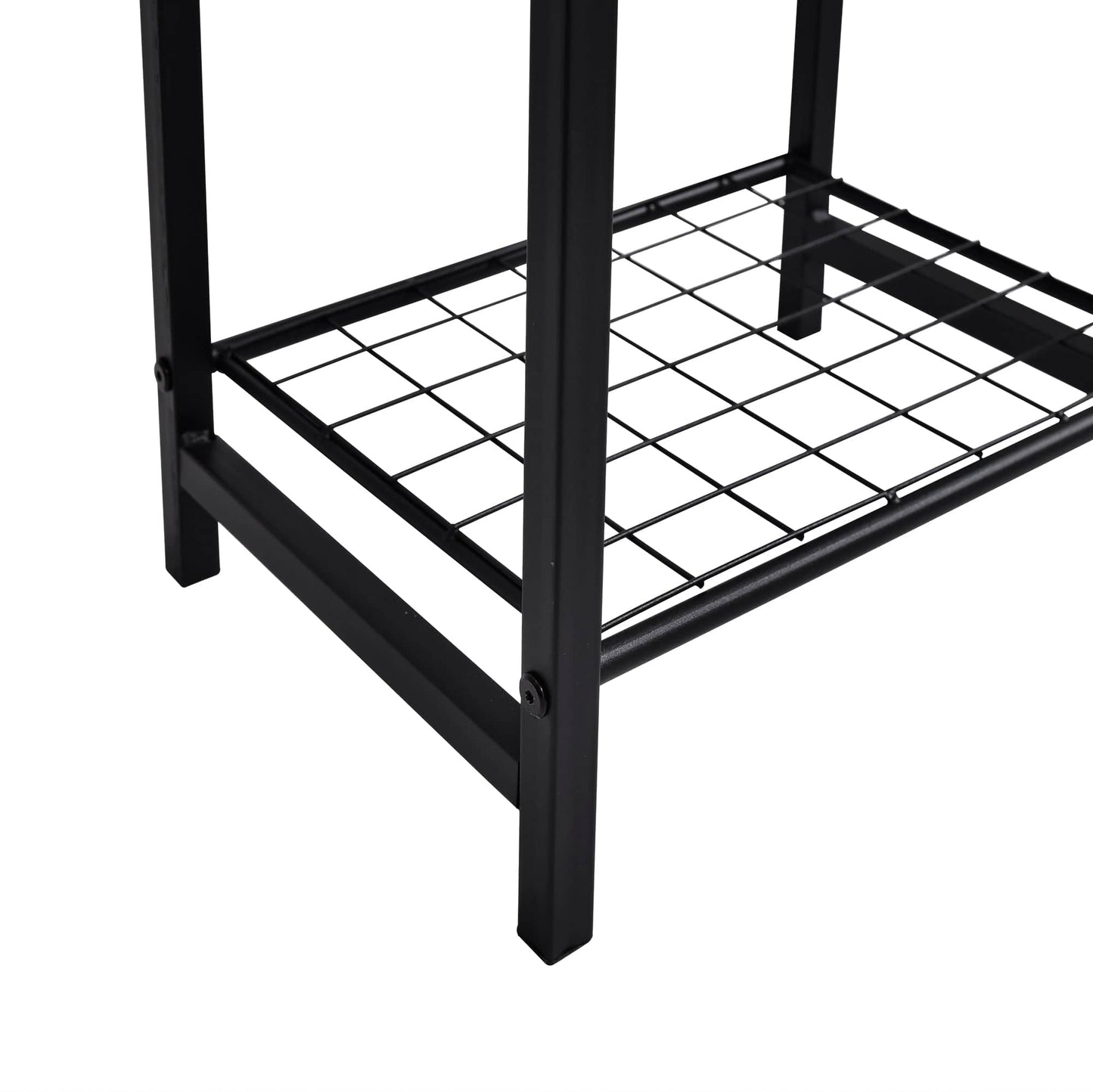 2-Tier End Table, Industrial Side Table Nightstand with Durable Metal Frame, Coffee Table with Mesh Shelves for Living Room，OAK Finish - HomeRelaxOfficial