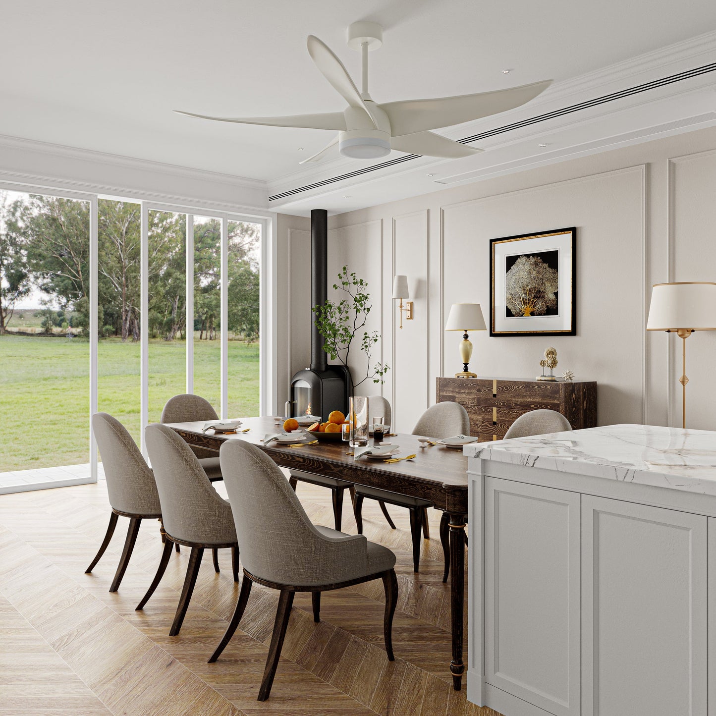 60 Inch Ceiling Fans with Integrated LED Light & Remote Control - HomeRelaxOfficial