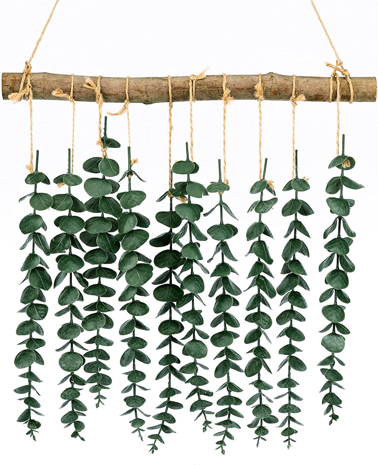 Artificial Eucalyptus Wall Hanging Decor, Greenery Plants for Boho Home, Bedroom, Bathroom, Nursery, Living Room, Farmhouse Rustic, Fake Eucalyptus Decorations with Wooden Stick（Shipment from FBA) - Default Title - HomeRelaxOfficial