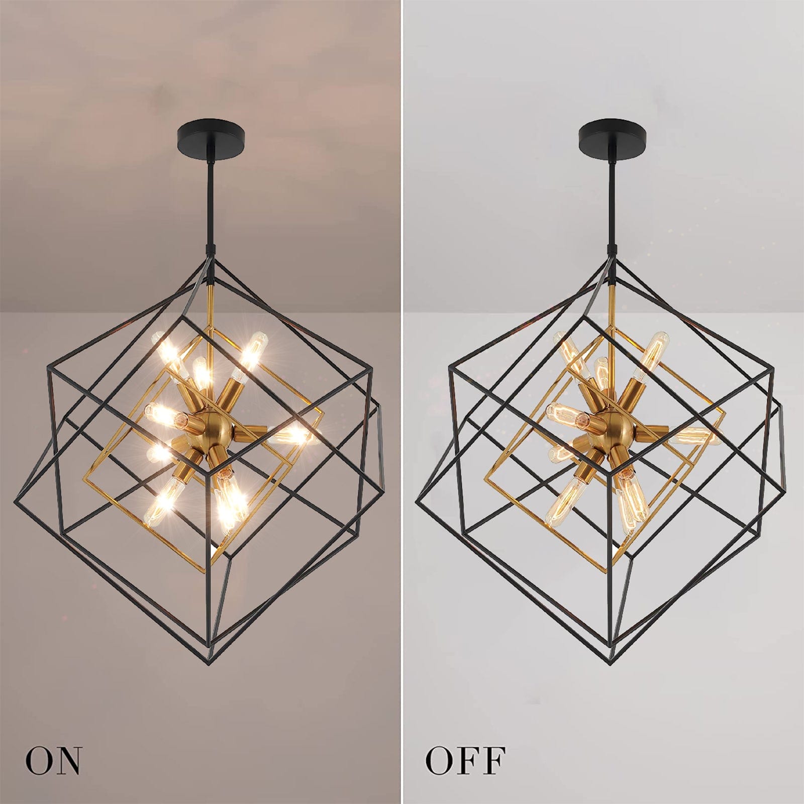 Geometric gold store light fixture