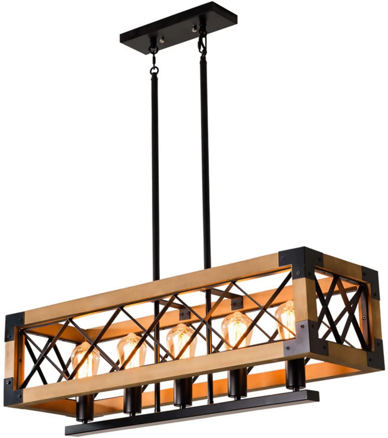 Rectangular Farmhouse Chandelier for Dining Room - Default Title - HomeRelaxOfficial