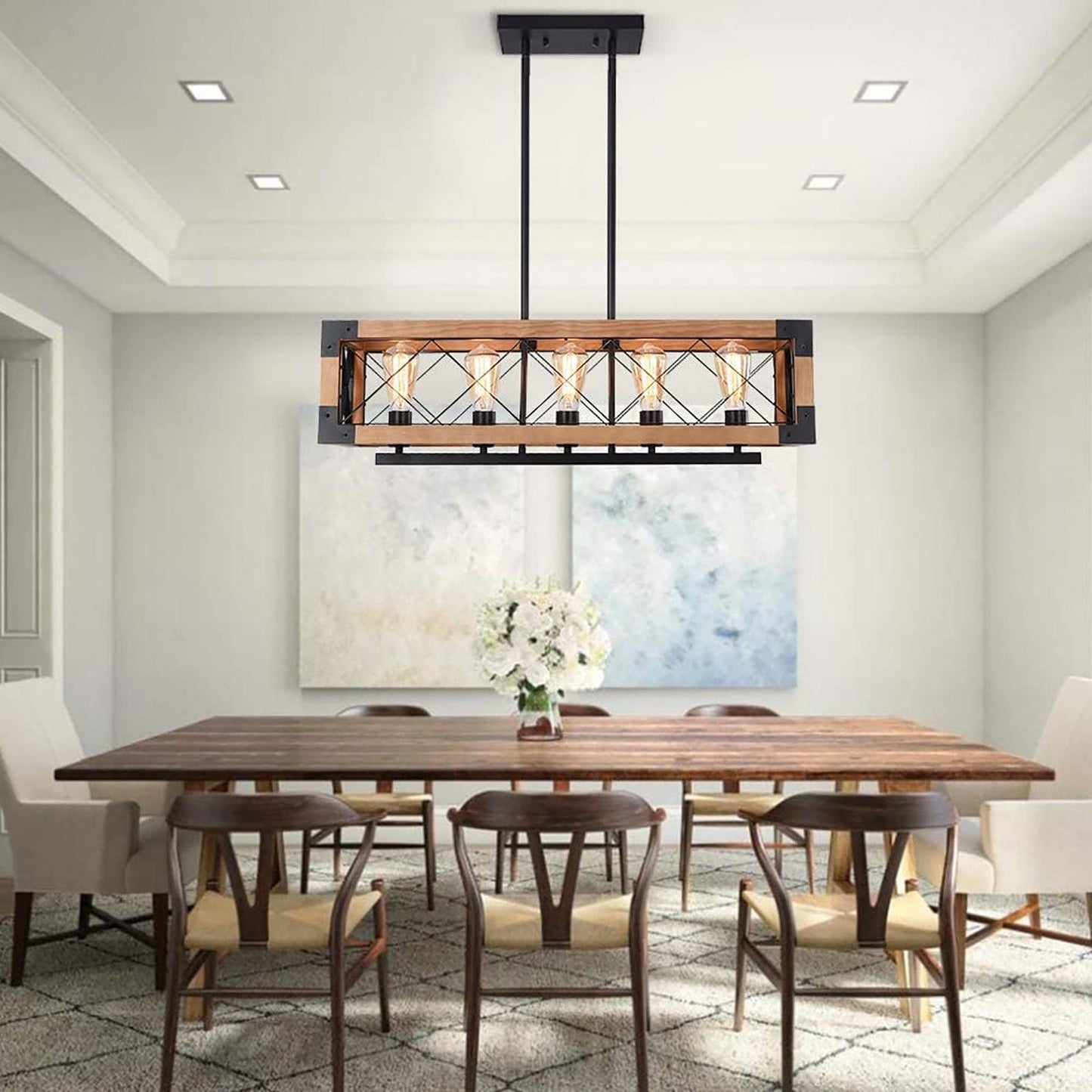 Rectangular Farmhouse Chandelier for Dining Room - HomeRelaxOfficial