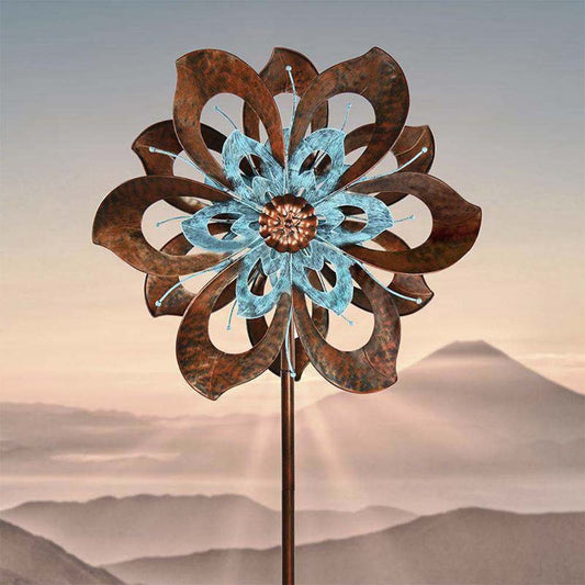 Bronze And Blue Bauhinia Wind Spinner - Default Title - HomeRelaxOfficial