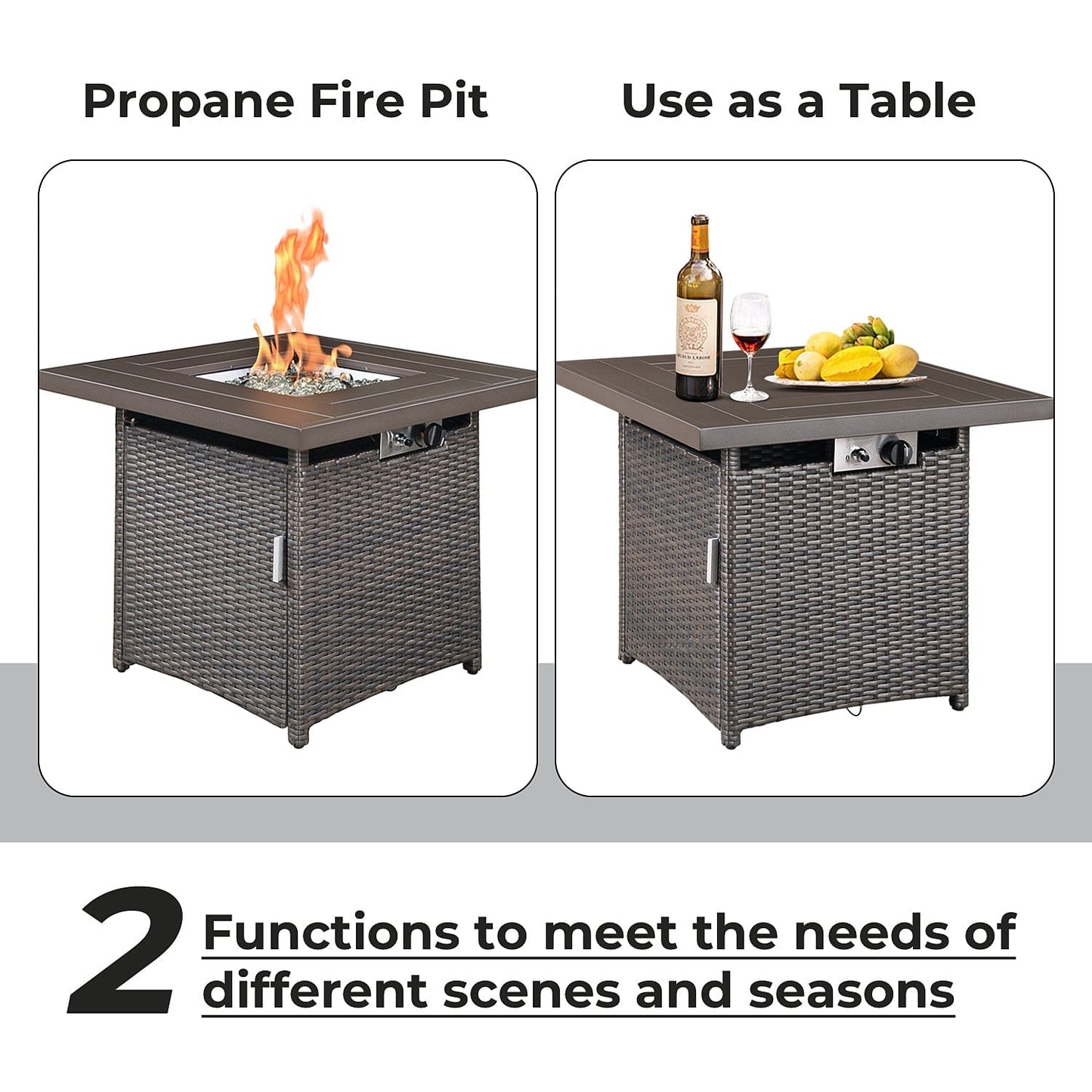 Gas Fire Pit Table, 28 inch 50.000 BTU - HomeRelaxOfficial