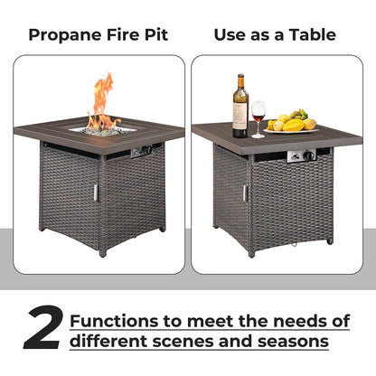 Gas Fire Pit Table, 28 inch 50.000 BTU - HomeRelaxOfficial