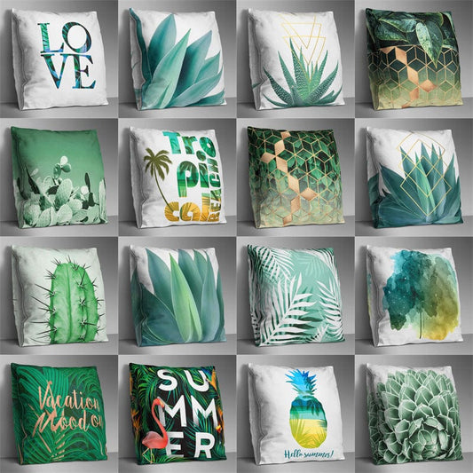 Green Plant Cushion Cover - Cushion Covers - HomeRelaxOfficial