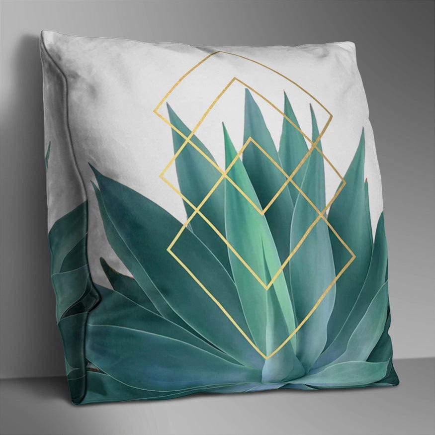 Green Plant Cushion Cover - Aloe Vera Mosaik / 45X45CM - Cushion Covers - HomeRelaxOfficial