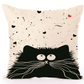 Black & White Cat Pillow Cases - David - Cushion Covers - HomeRelaxOfficial