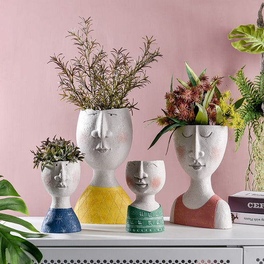 Portrait sculpture flower pot - Vases - HomeRelaxOfficial