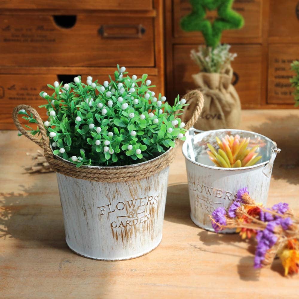 Retro Iron Flower Bucket Dry Flower Vase Decoration Flower Pot - Garden Decor - HomeRelaxOfficial