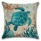 Marine Life Pillow Cover - Sea turtle / 18”x18” or 45cm x 45cm - Cushion Covers - HomeRelaxOfficial